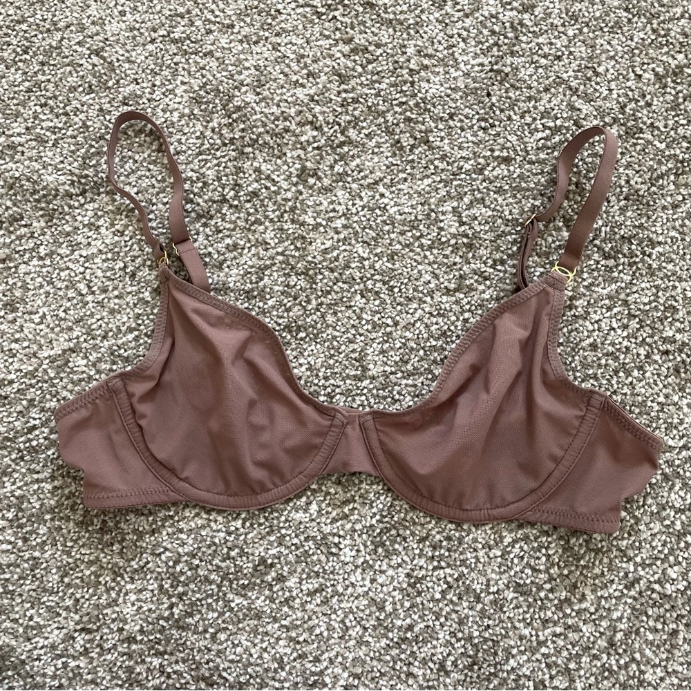Inlyric Nude Mesh Unlined Bra 34B